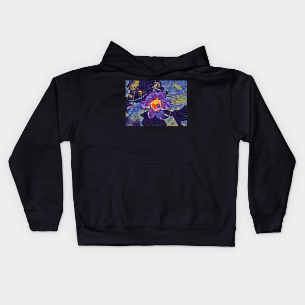 Lotus Mosaic Kids Hoodie by ArtlyStudio